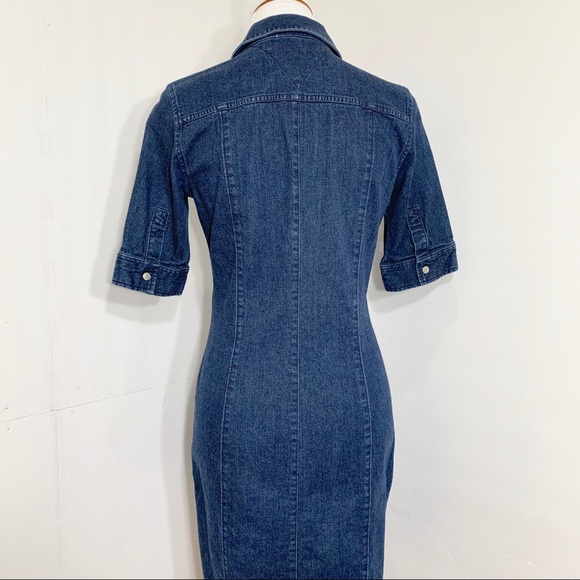 SOLD-Tommy Hilfiger Snap Front Denim Dress - Picture 3 of 8